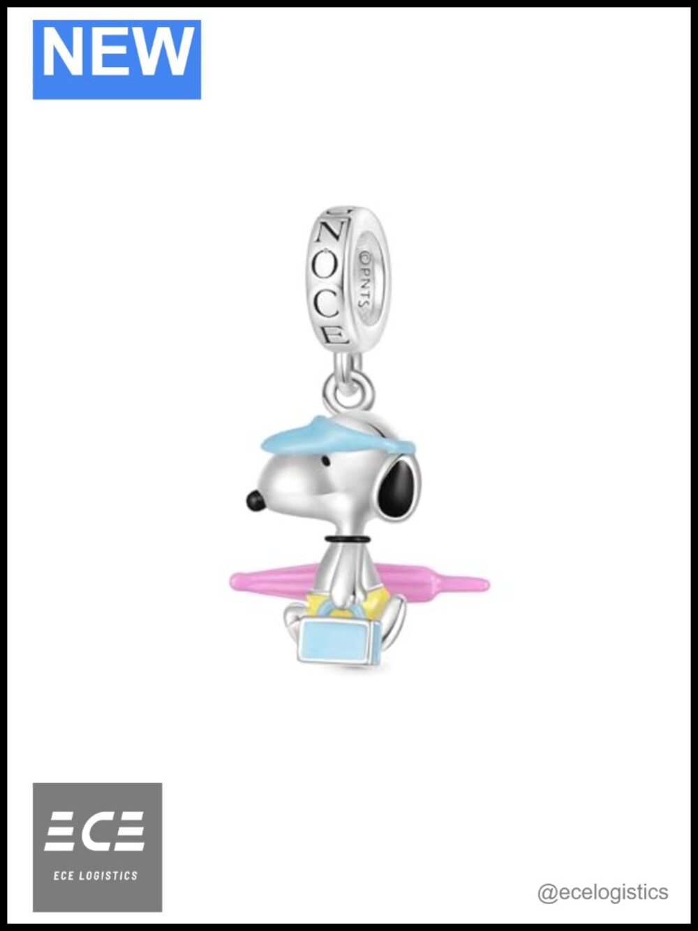 S925 Sterling Silver Snoopy Dangle Charm for Bracelets